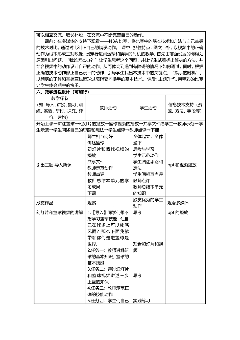 体育信息化教学设计方案_第2页