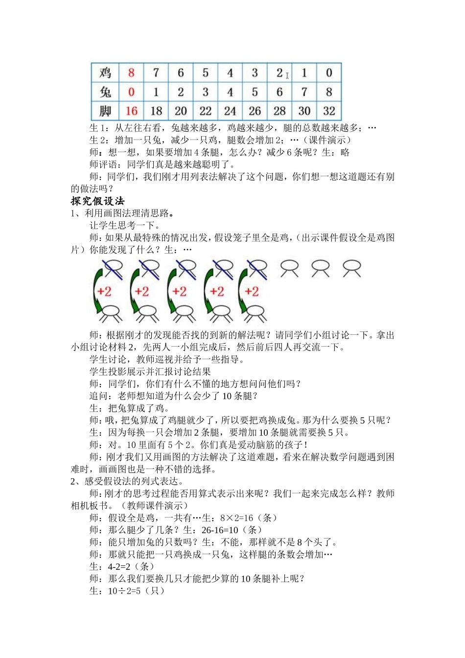 鸡兔同笼教学设计_第3页