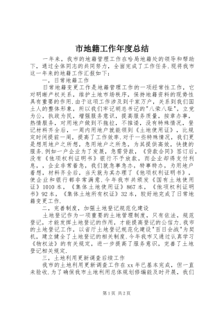 市地籍工作年度总结 