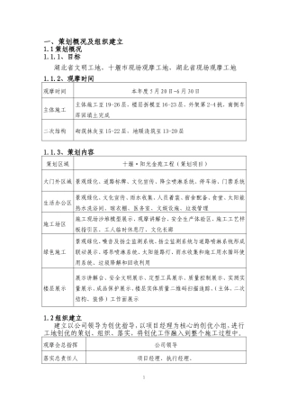 创绿色施工现场观摩工地策划方案