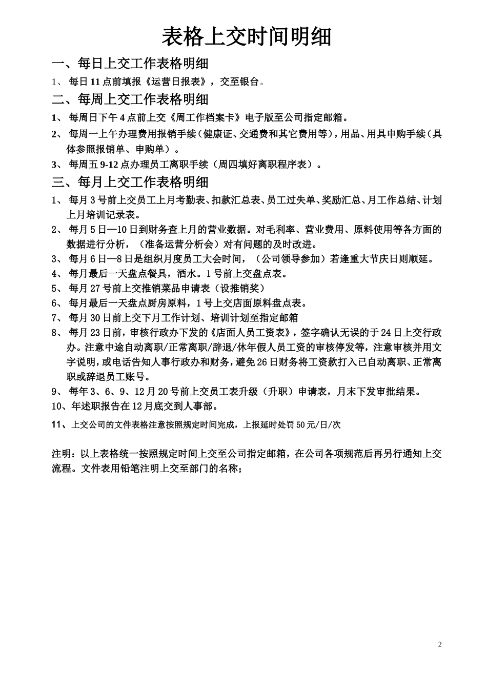 餐饮行政表格范本_第3页