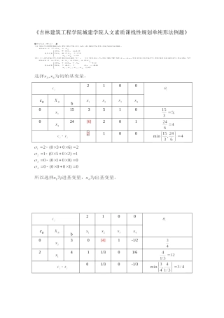 线性规划单纯形法(例题)