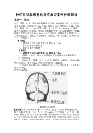 神经外科临床急危重症典型案例护理解析