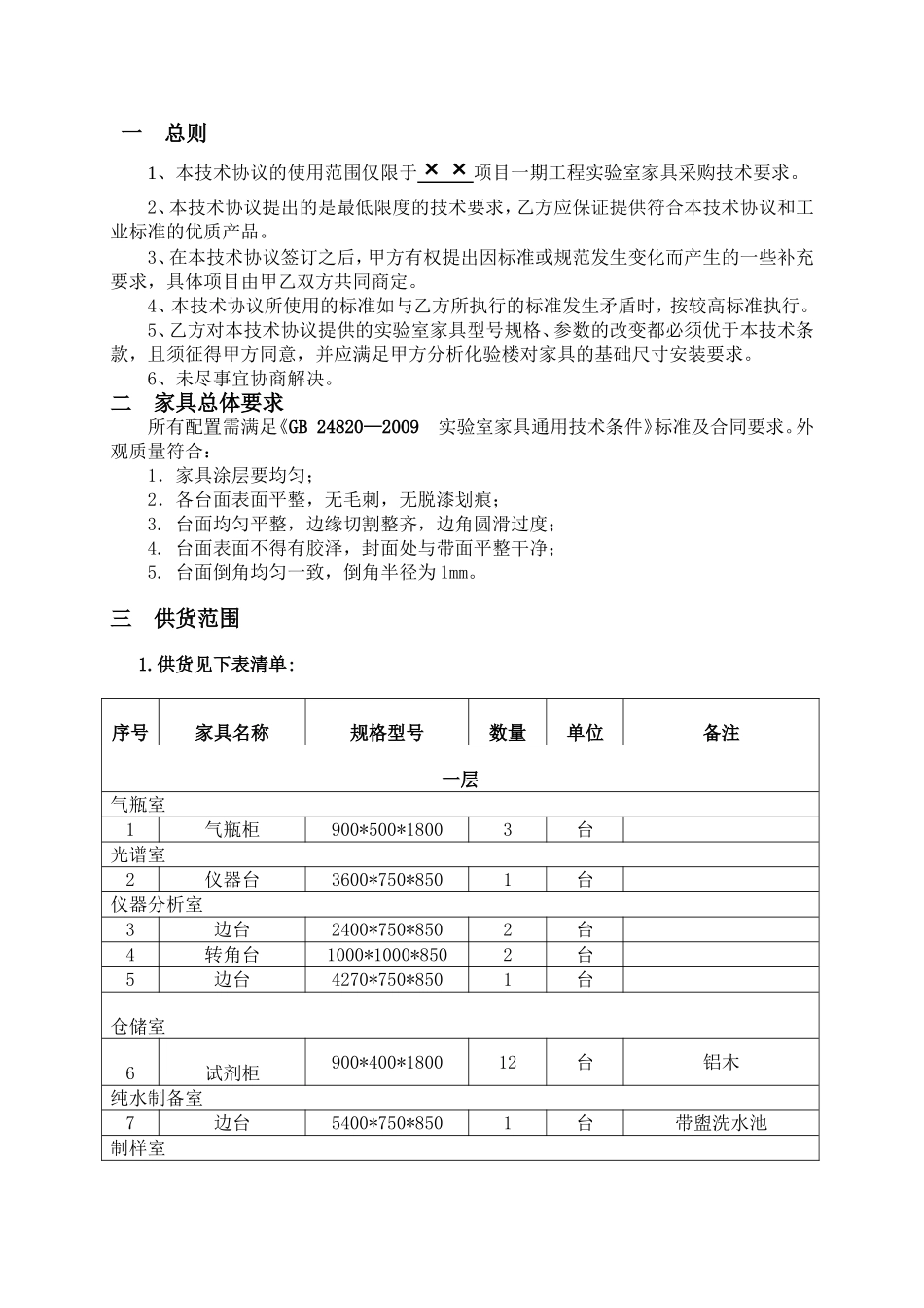 化验室家具采购合同技术协议_第2页
