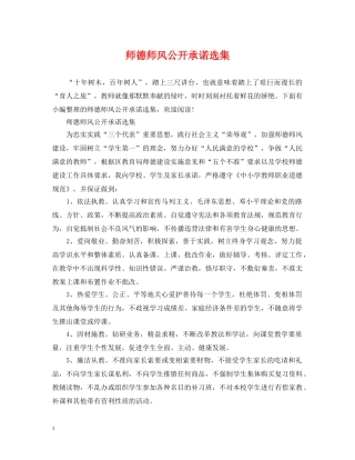 师德师风公开承诺选集 