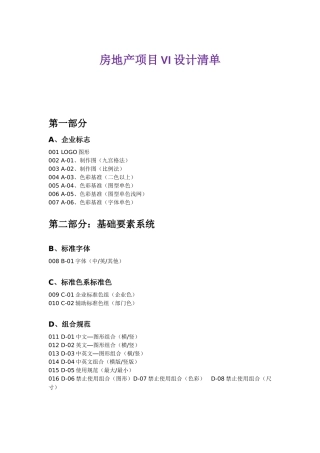 房地产项目VI设计清单