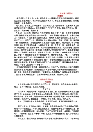 成长路上的阳光范文