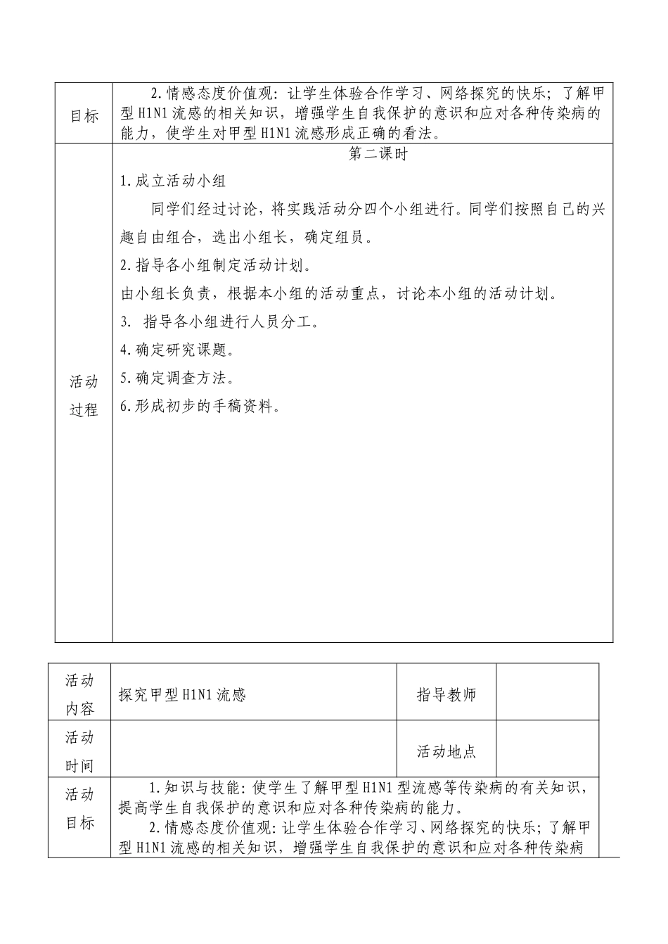 初中研究性学习全册教案_第2页