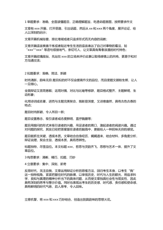 高中语文作文评语(最全面)