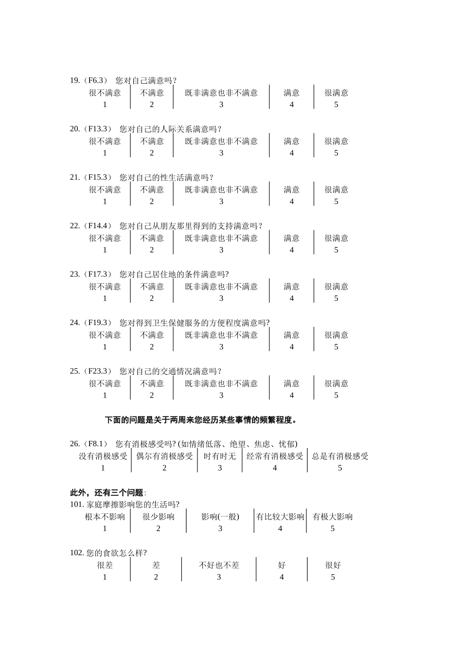 生存质量测定量表简表_第3页