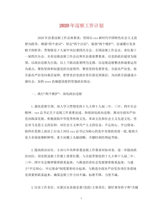 经典范文年巡察工作计划