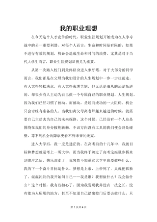 我的职业理想