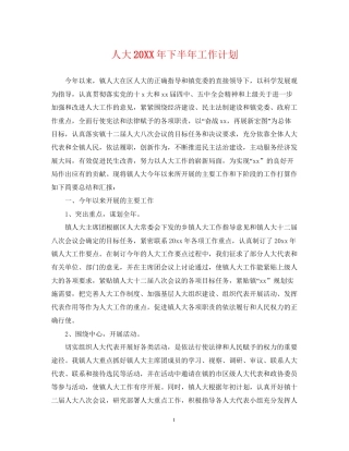 人大下半年工作计划