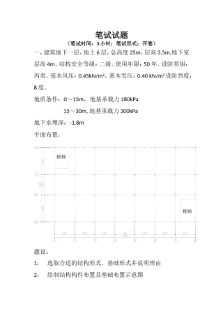 国内各大设计院考试试题