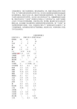 方便面调料配方