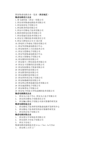 国家集成电路企业