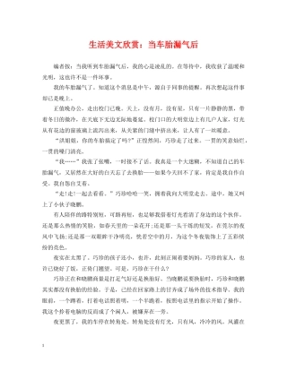 生活美文欣赏：当车胎漏气后 