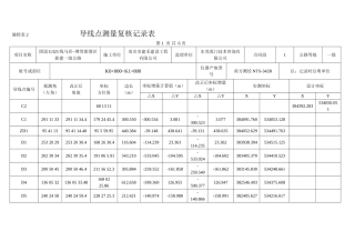 导线点测量复核记录表