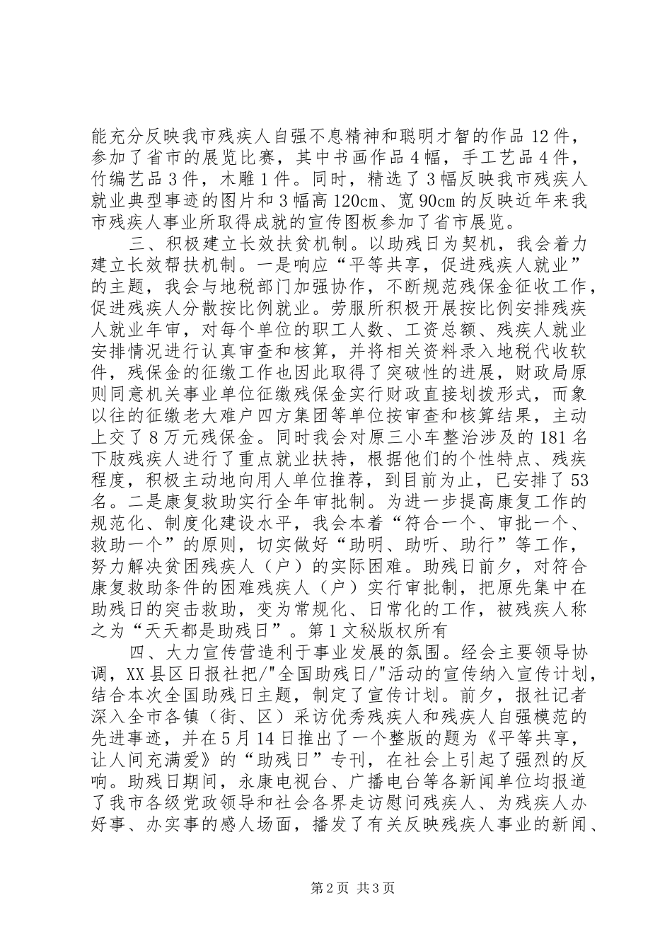 市第次“全国助残日”活动总结 _第2页