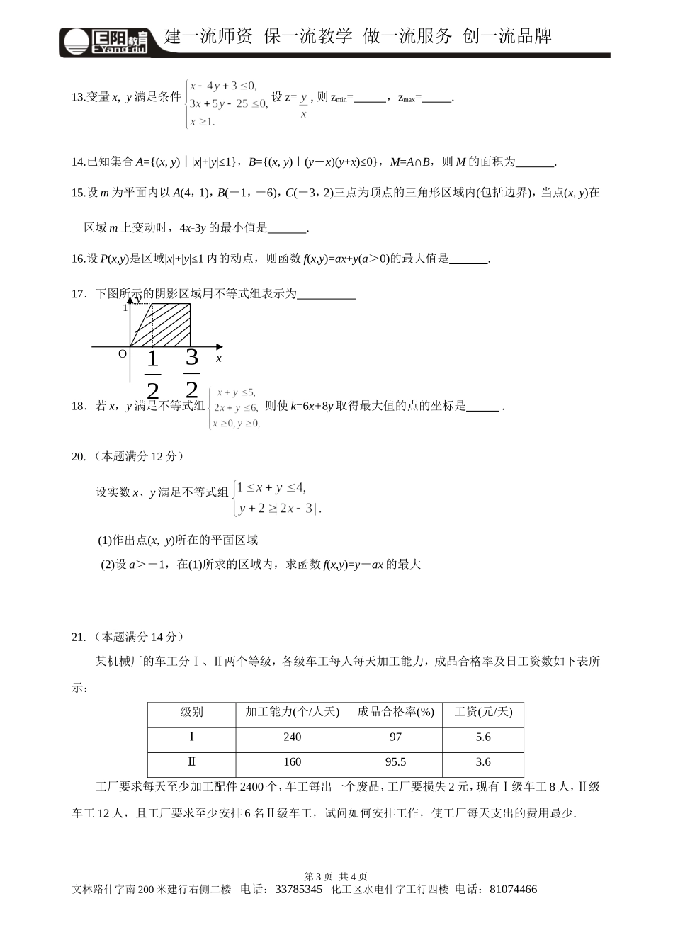 高中必修五线性规划试题_第3页