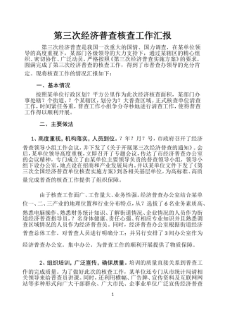 第三次经济普查核查工作汇报