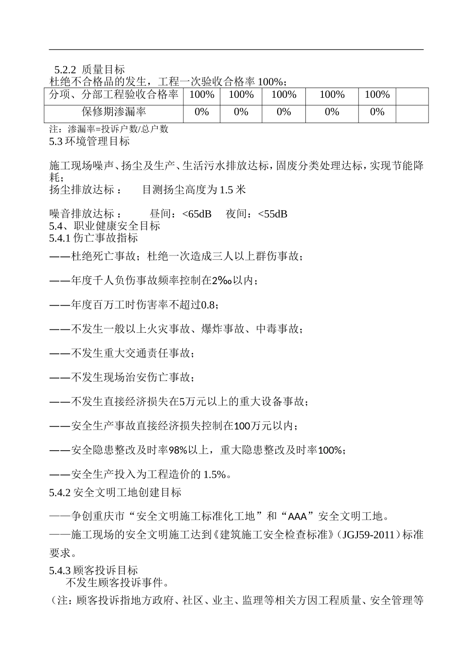 项目部质量、职业健康安全、环境目标管理计划_第2页
