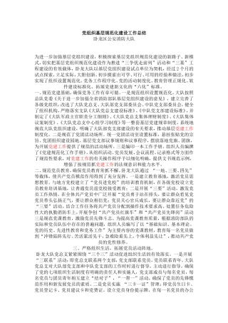 党组织基层规范化建设工作总结