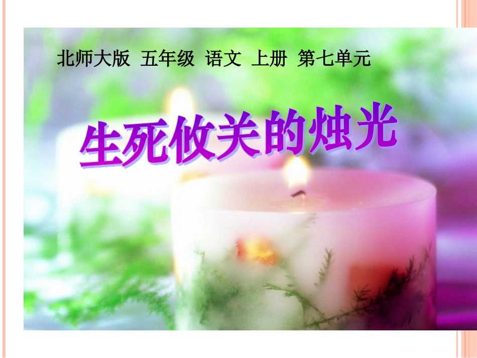 北师大版五年级语文上册《生死攸关的烛光》精品PPT课件_第1页