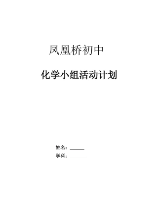 化学兴趣小组活动计划2