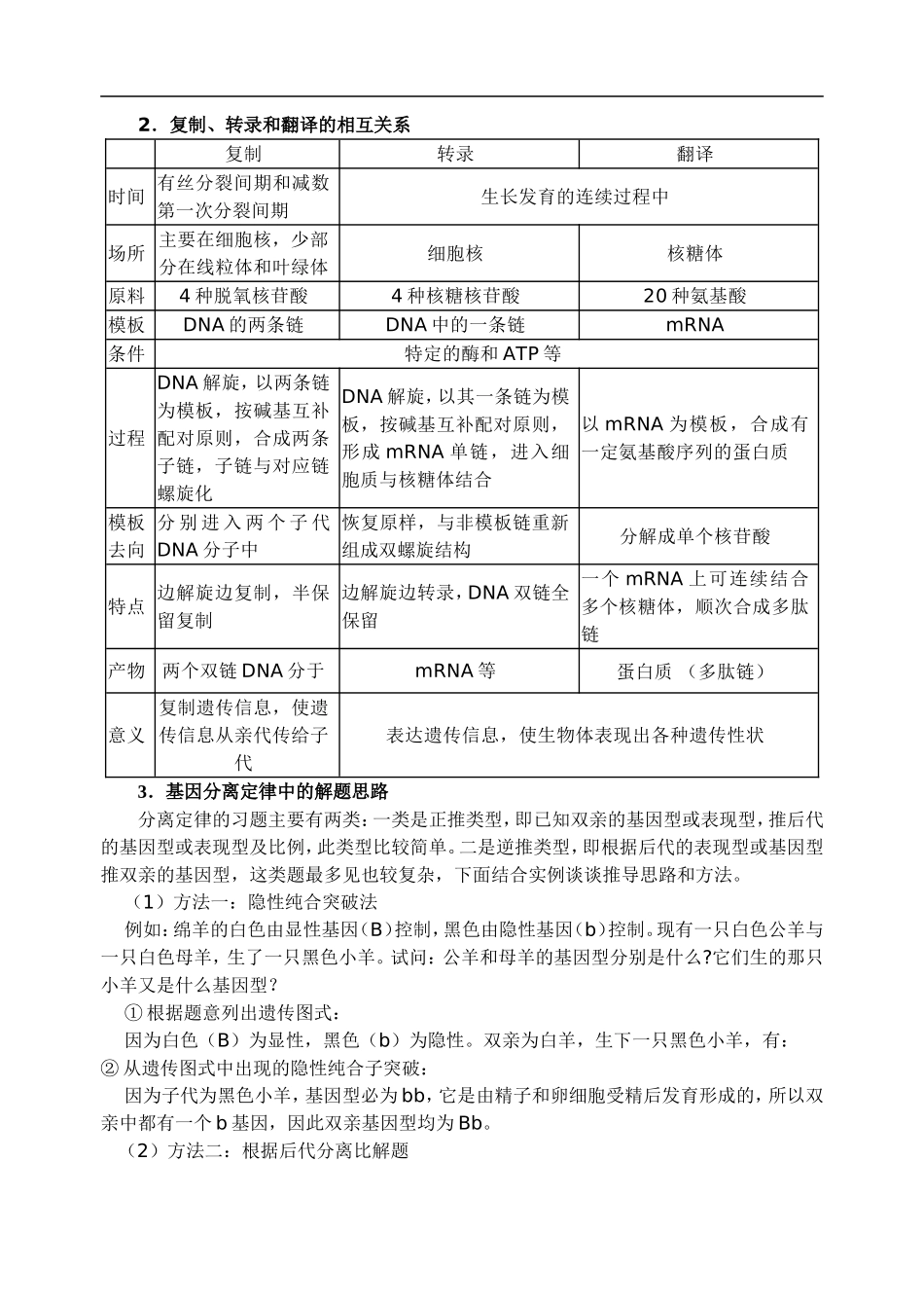 高三生物复习专题三遗传和变异_第2页