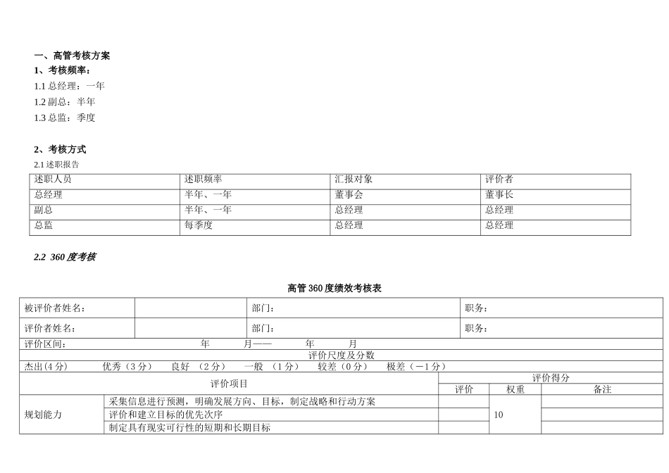 高层管理人员绩效考核实施办法_第1页
