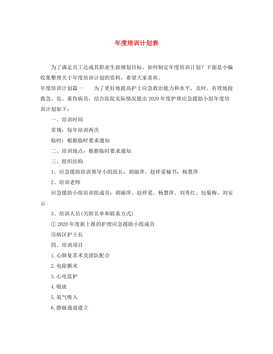 2020年度培训计划表2_第1页