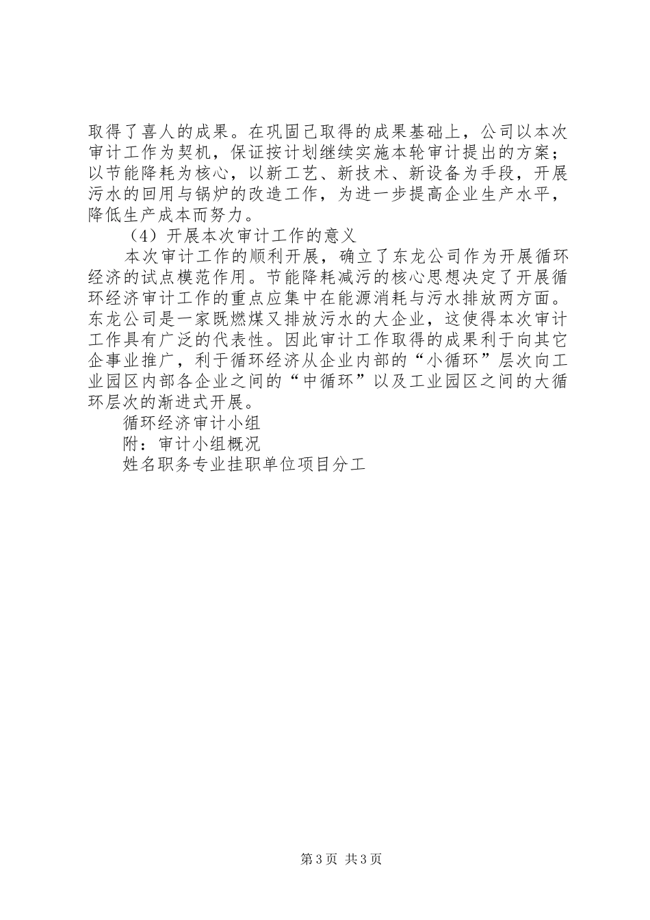 企业循环经济审计工作总结材料 _第3页