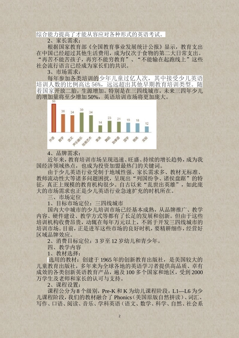 少儿英语教育策划书_第2页