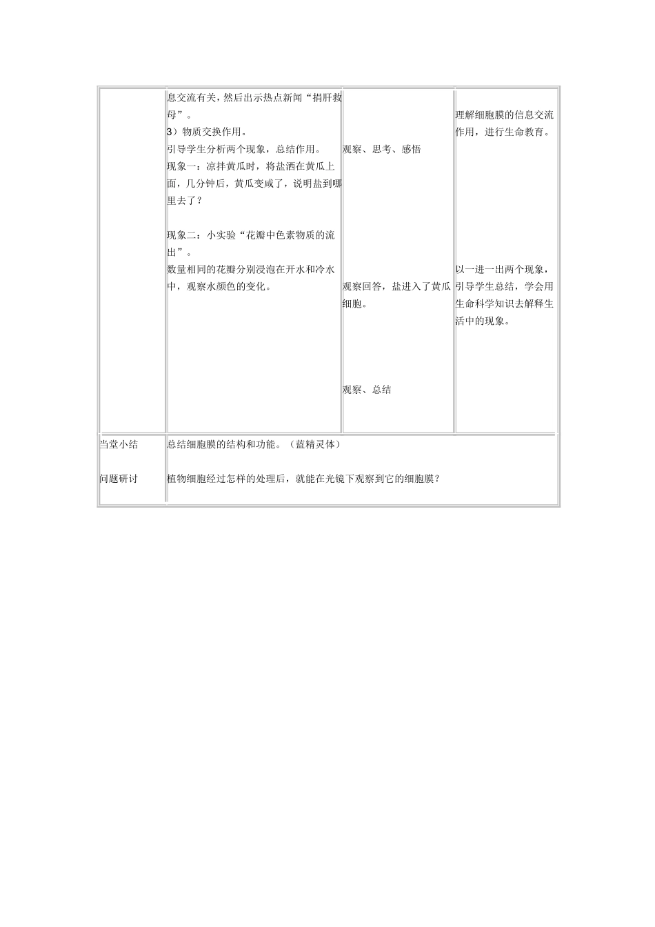 细胞膜的结构和功能教案_第3页