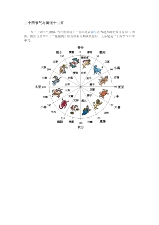 二十四节气与黄道十二宫