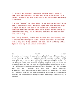 2013四川高考英语作文习惯