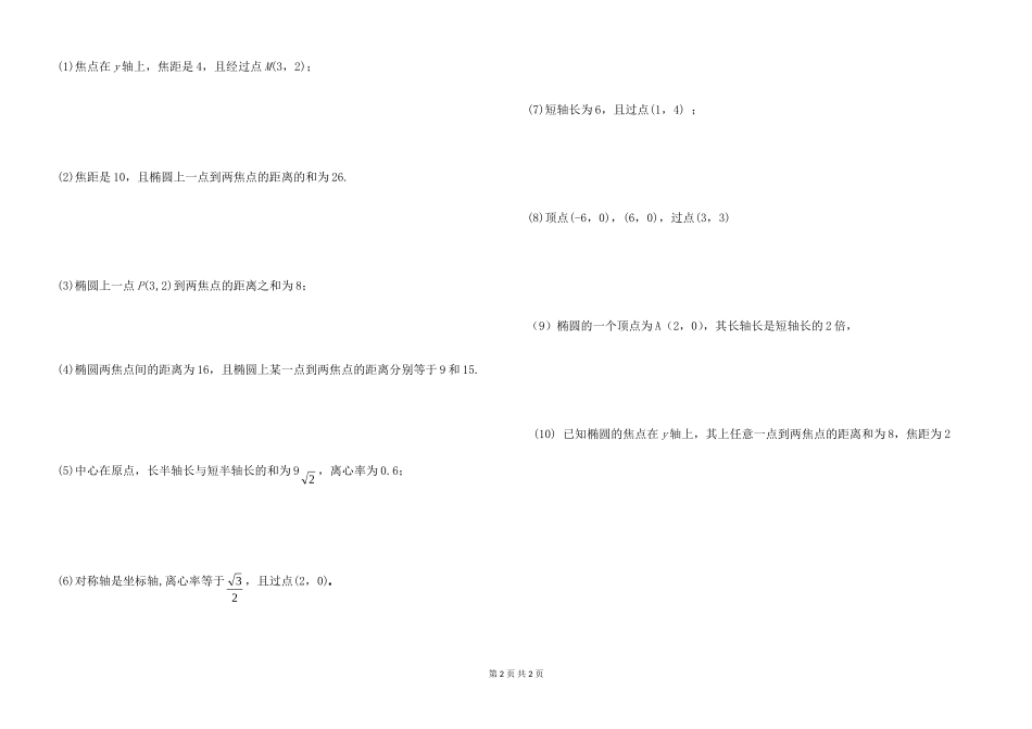 椭圆基础练习题_第2页