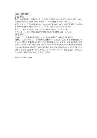 班级考核细则