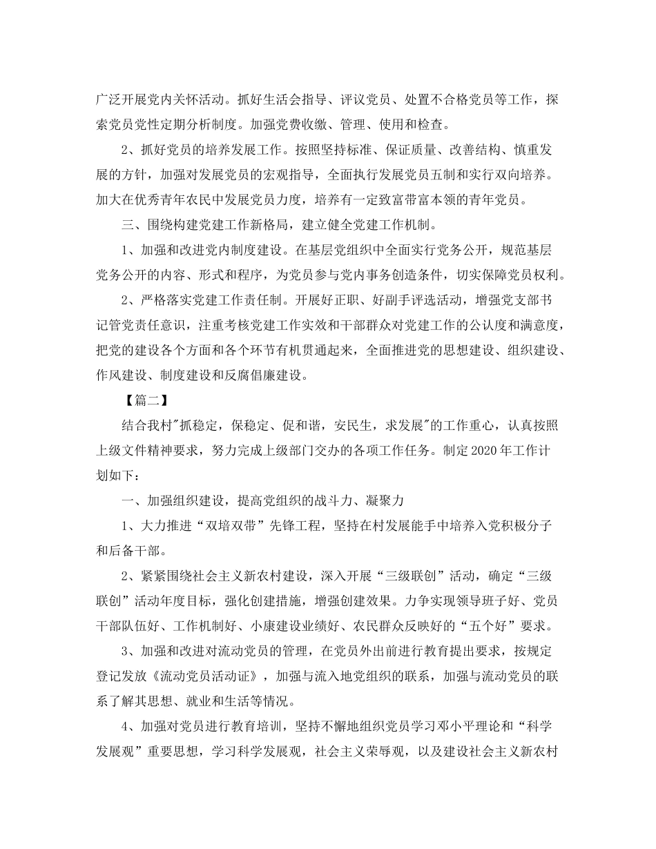 2020年村党支部工作计划_第2页