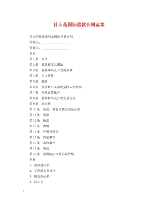 什么是国际借款合同范本