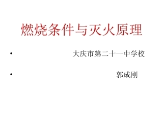 燃烧条件大庆21中