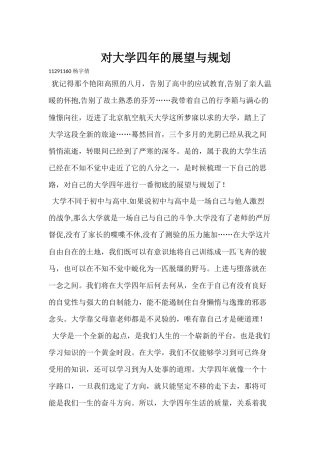 对大学四年的展望与规划