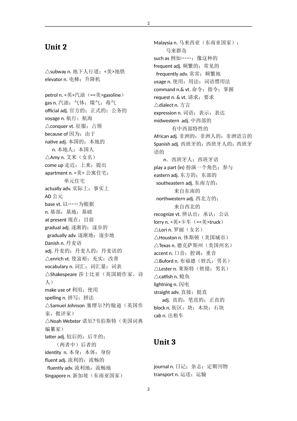 高中英语人教版教材必修一至选修六单词表_第2页