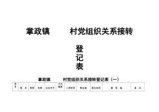党组织关系转接登记表