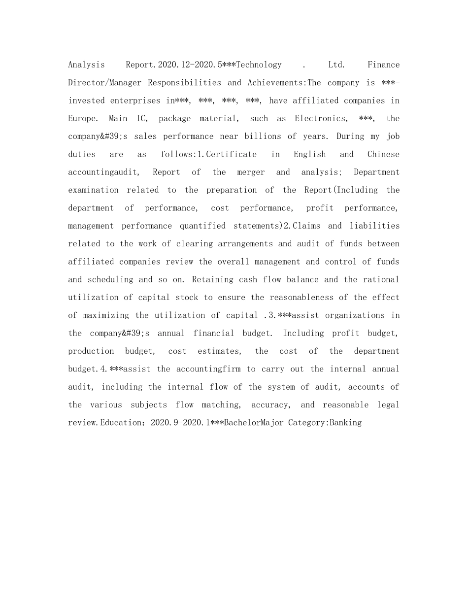 审核经理英文简历表格 _第2页