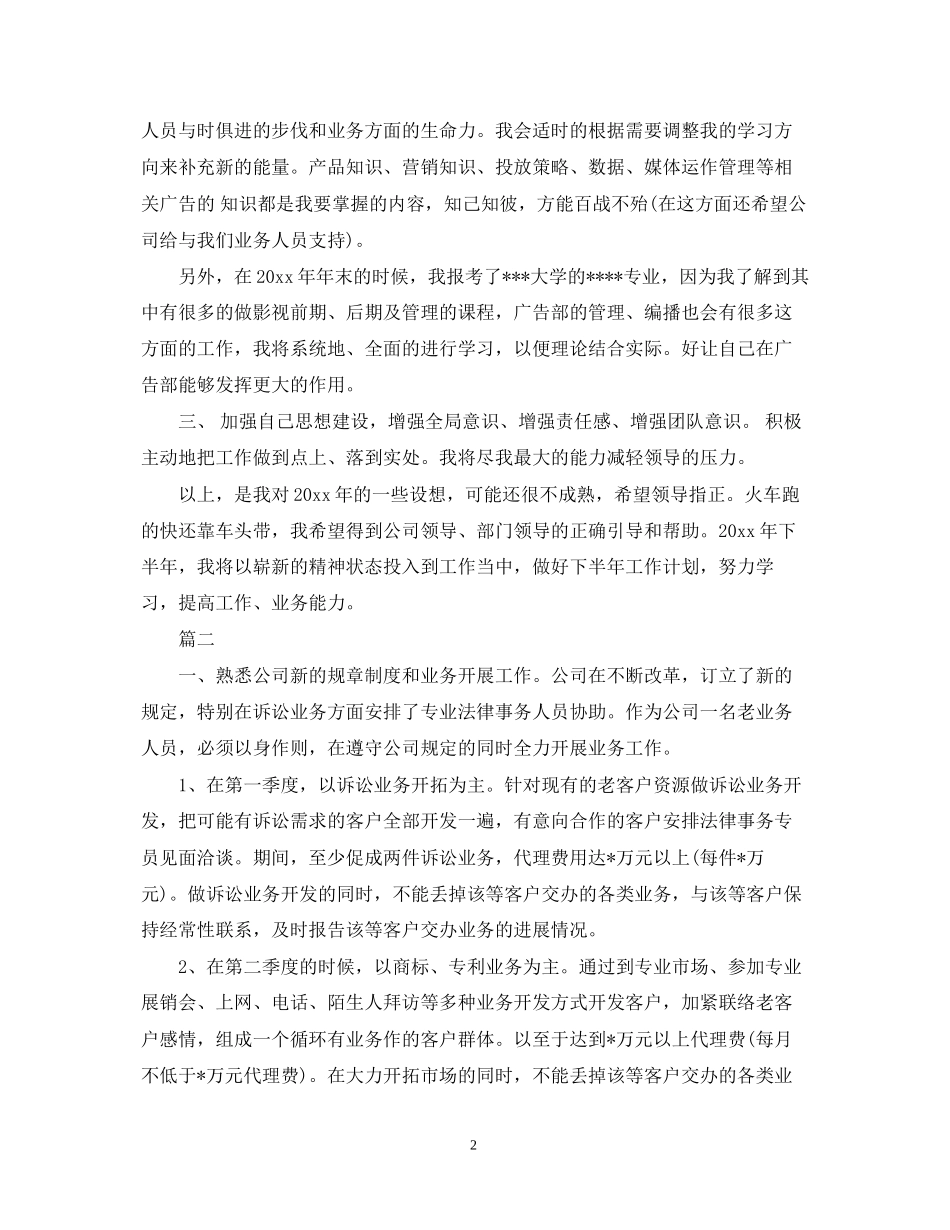 业务员工作计划的范文_第2页