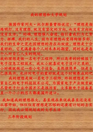 我的理想和大学规划