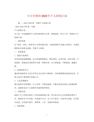 中小学教师年个人研修计划2)
