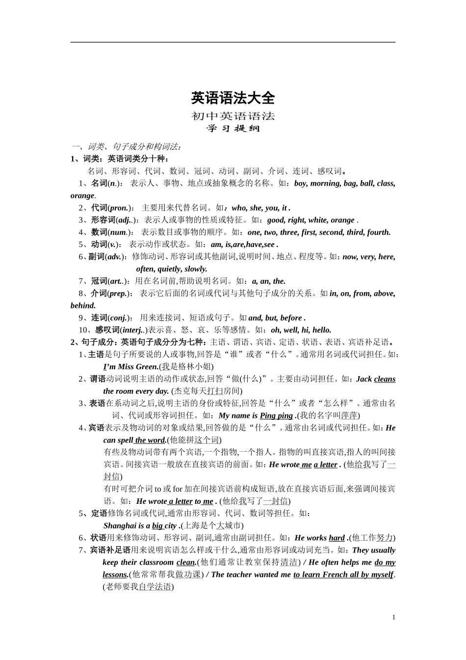 英语语法大全_第1页